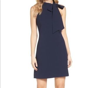 Vince Camuto Halter Tie Neck A-Line Dress
